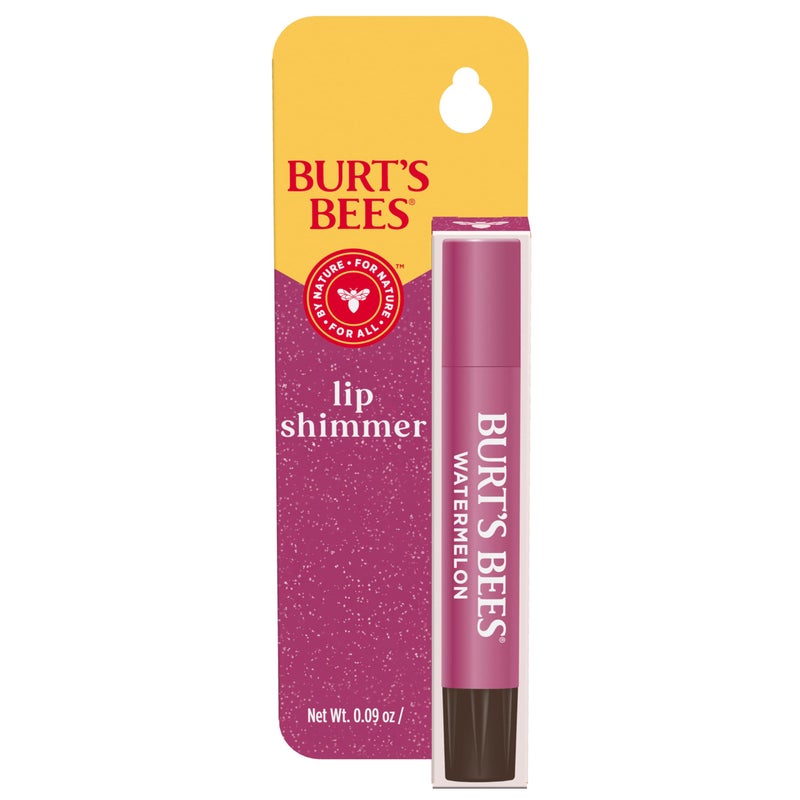 Burt's Bees Shimmer Lip Tint, Tinted Lip Balm Stick, Moisturizing for All Day Hydration with Natural Glowy Pigmented Finish & Buildable Color, Watermelon, 1 Tube, 0.09 oz. - Image 1