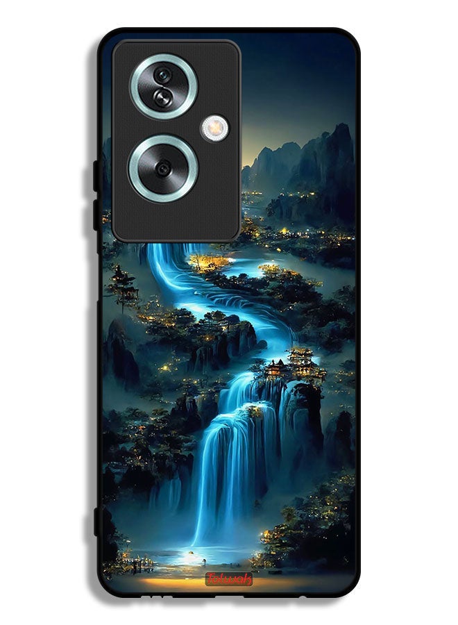 Tolwak غطاء حماية لهاتف Oppo A79 بفن الشلال - Image 1