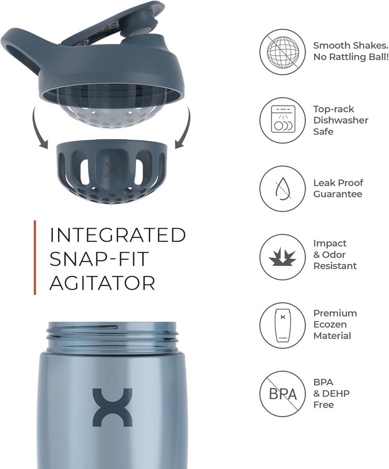 PROMIXX Pursuit Protein Shaker Bottle - Premium Shaker For Protein Shakes - Lifetime Durability, Leakproof, Odourless - 700Ml / 24Oz (Arctic White) - Image 4