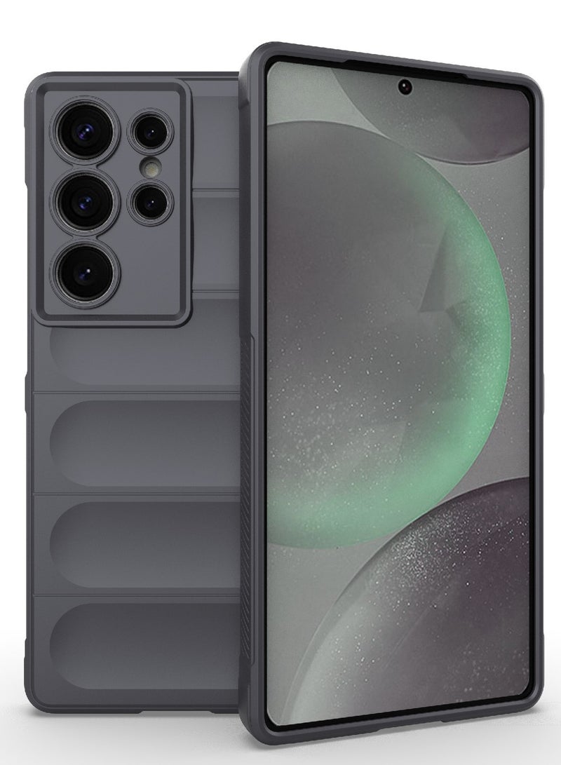 جراب موبايل ماجيك شيلد  سيليكون مضاد للصدمات وحمايه للكاميرا متوافق   Samsung Galaxy S25 Ultra (رمادي غامق) - Image 1