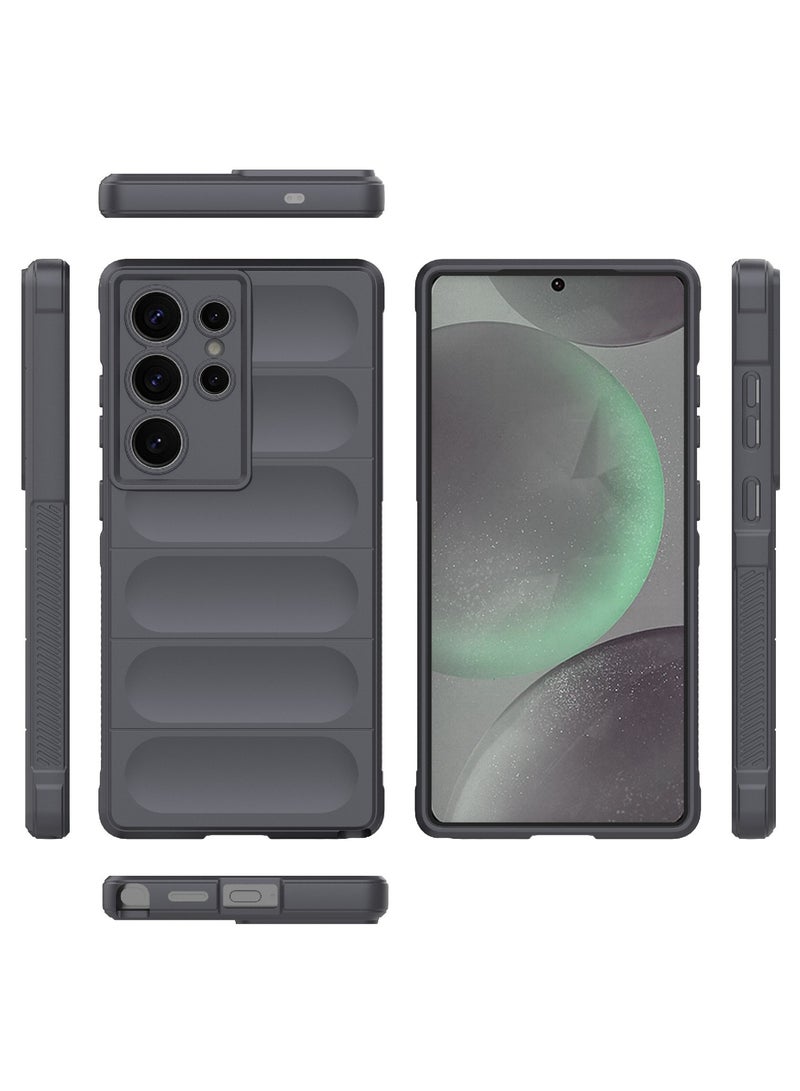 جراب موبايل ماجيك شيلد  سيليكون مضاد للصدمات وحمايه للكاميرا متوافق   Samsung Galaxy S25 Ultra (رمادي غامق) - Image 3