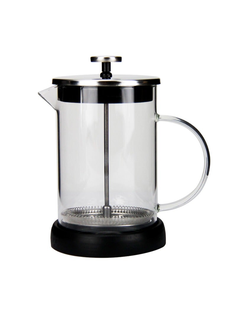 تيلاند ماكينة صنع القهوة بمكبس زجاجي من البورسليكات كافيتيير جدار واحد مقاوم للحرارة، وعاء قهوة بارد، 4 أكواب للمطبخ والهدايا، آمنة للاستخدام في غسالة الأطباق 800 مل - Image 1