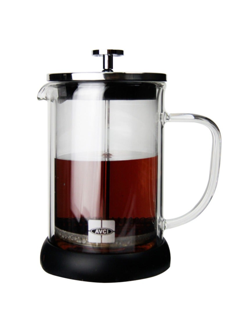 تيلاند ماكينة صنع القهوة بمكبس زجاجي من البورسليكات كافيتيير جدار واحد مقاوم للحرارة، وعاء قهوة بارد، 4 أكواب للمطبخ والهدايا، آمنة للاستخدام في غسالة الأطباق 800 مل - Image 2