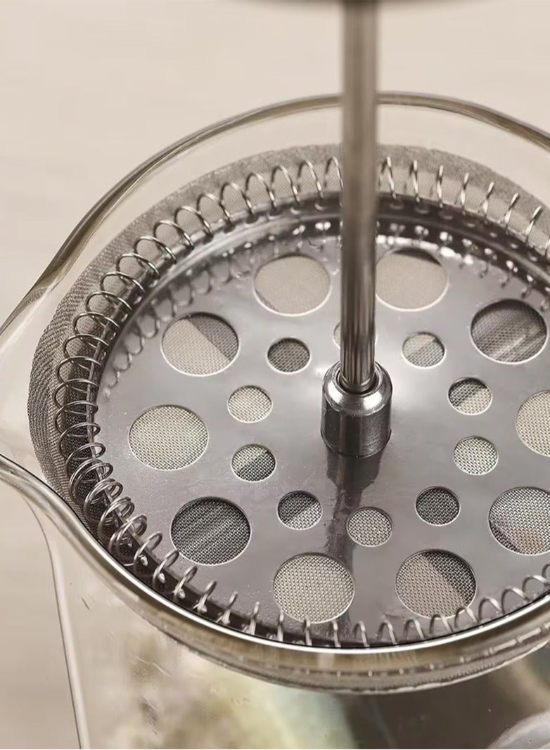 تيلاند ماكينة صنع القهوة بمكبس زجاجي من البورسليكات كافيتيير جدار واحد مقاوم للحرارة، وعاء قهوة بارد، 4 أكواب للمطبخ والهدايا، آمنة للاستخدام في غسالة الأطباق 800 مل - Image 3