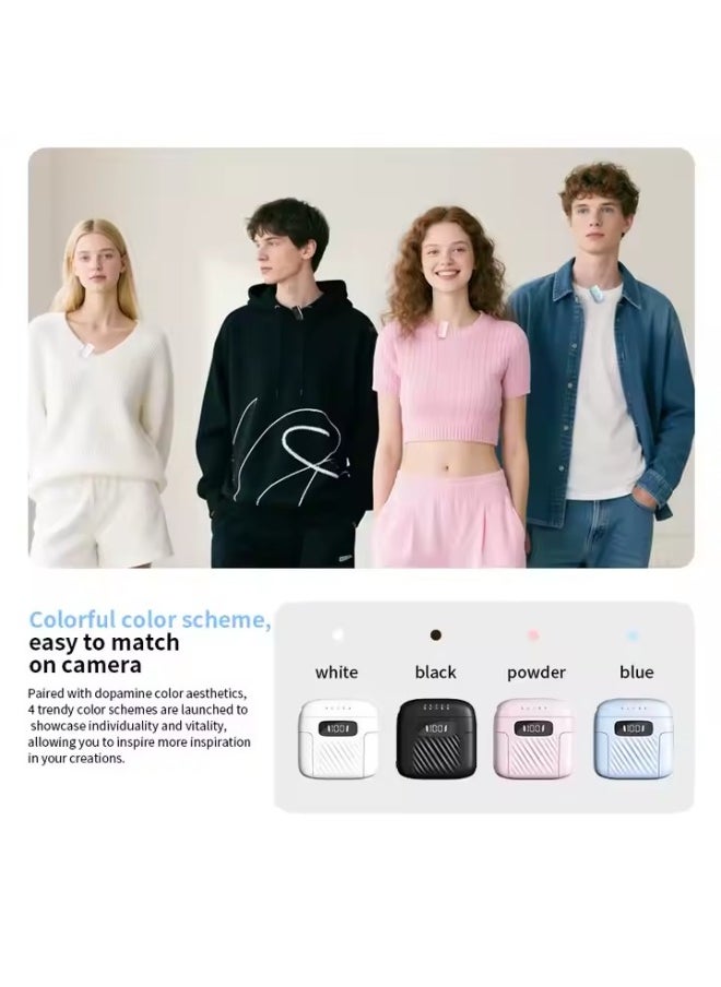 M8 Mini One-to-Two Wireless Lavalier Microphone Kit | Intelligent Noise Cancellation | Omni-Directional | Portable Type-C & iPhone Compatible Mic for Live Streaming, Interviews, Vlogging & Stage Performance | Compact & Stylish Design