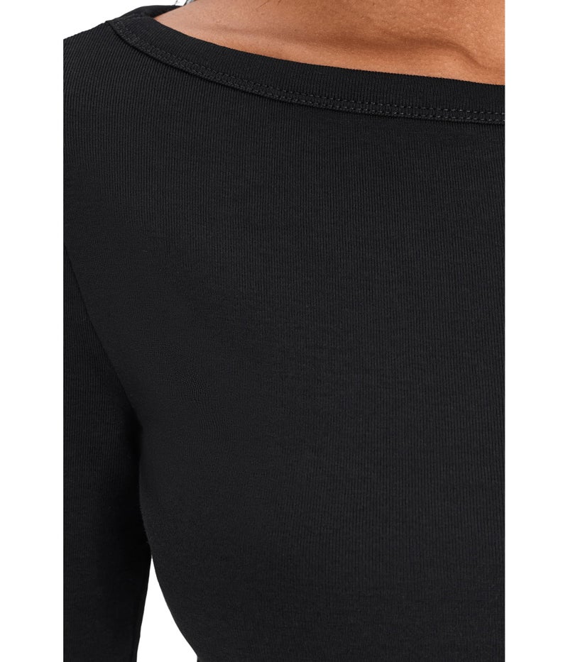 Made Well Madewell, Womens, The '90s Boatneck Tee in Compact Cotton, Jet Black, Small - Image 5