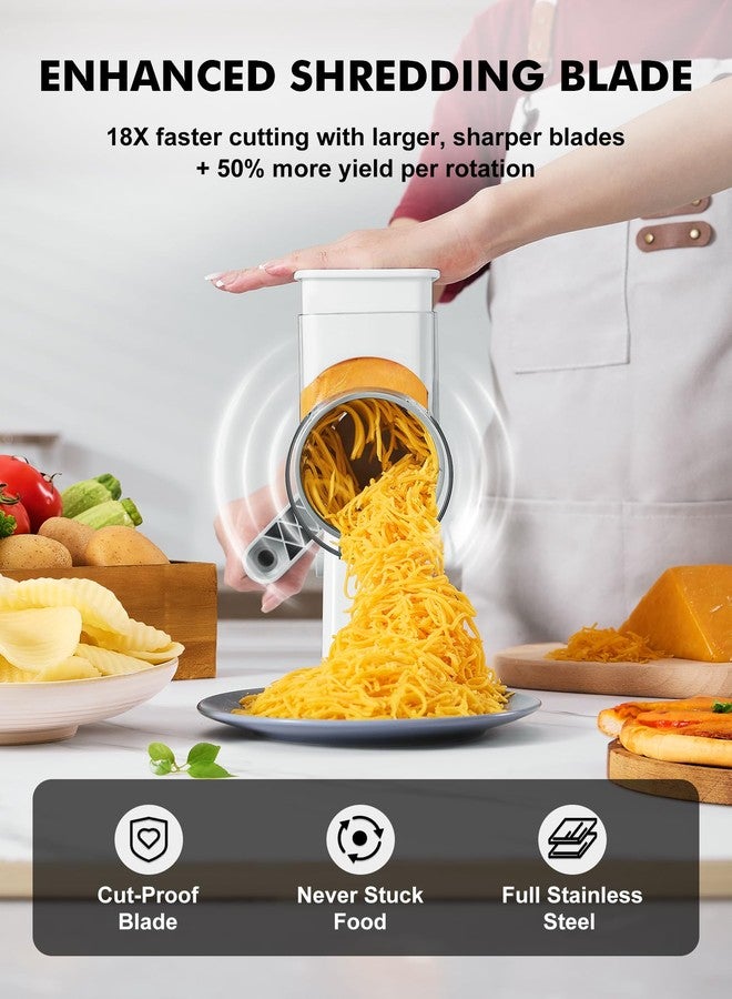 GDL Rotary Cheese Grater Hand Crank - Upgraded Cheese Shredder with 4 Interchangeable Blades, Rotary Grater with Non-slip Suction Base, Easy to Clean Kitchen Grater Slicer Grinder for Vegetable Nuts - Image 4
