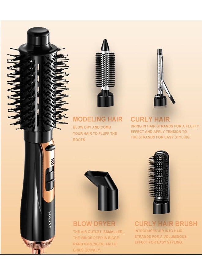 سوكاني فرشاة تصفيف الشعر 5 في 1، مصفف شعر متعدد الاستخدامات بقوة 1000 واط مع 5 رؤوس فرشاة، مجموعة فرشاة هواء ساخن لتجفيف الشعر/فرده/تجعيده/تمشيطه - Image 4