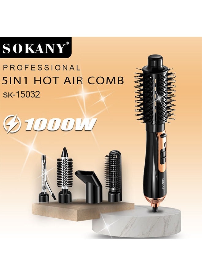 سوكاني فرشاة تصفيف الشعر 5 في 1، مصفف شعر متعدد الاستخدامات بقوة 1000 واط مع 5 رؤوس فرشاة، مجموعة فرشاة هواء ساخن لتجفيف الشعر/فرده/تجعيده/تمشيطه - Image 3