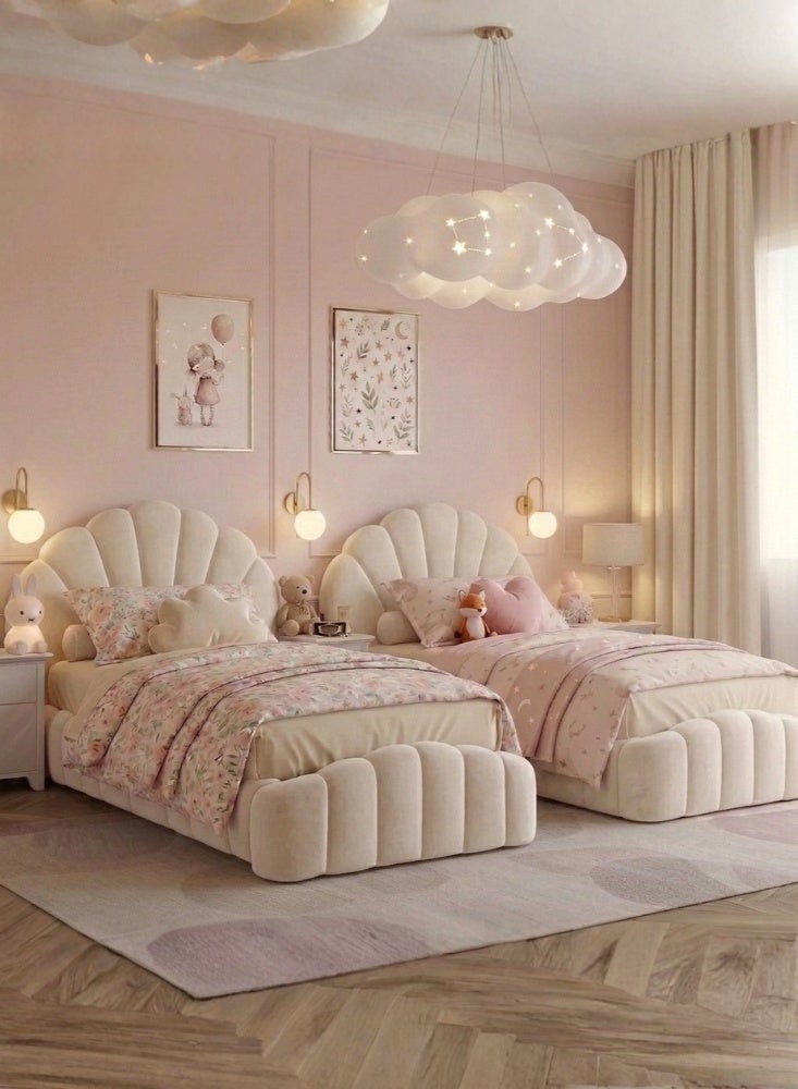 KARNAK Petalia Single Kids Bed – Cream - Image 1