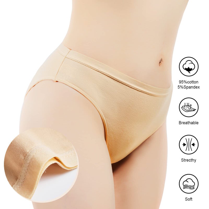 Sanstrong 3 Packs Ballet Underwear High Cut Gymnastics Seamless Dance Underpants Nude Briefs for Womens and Girls - Image 2
