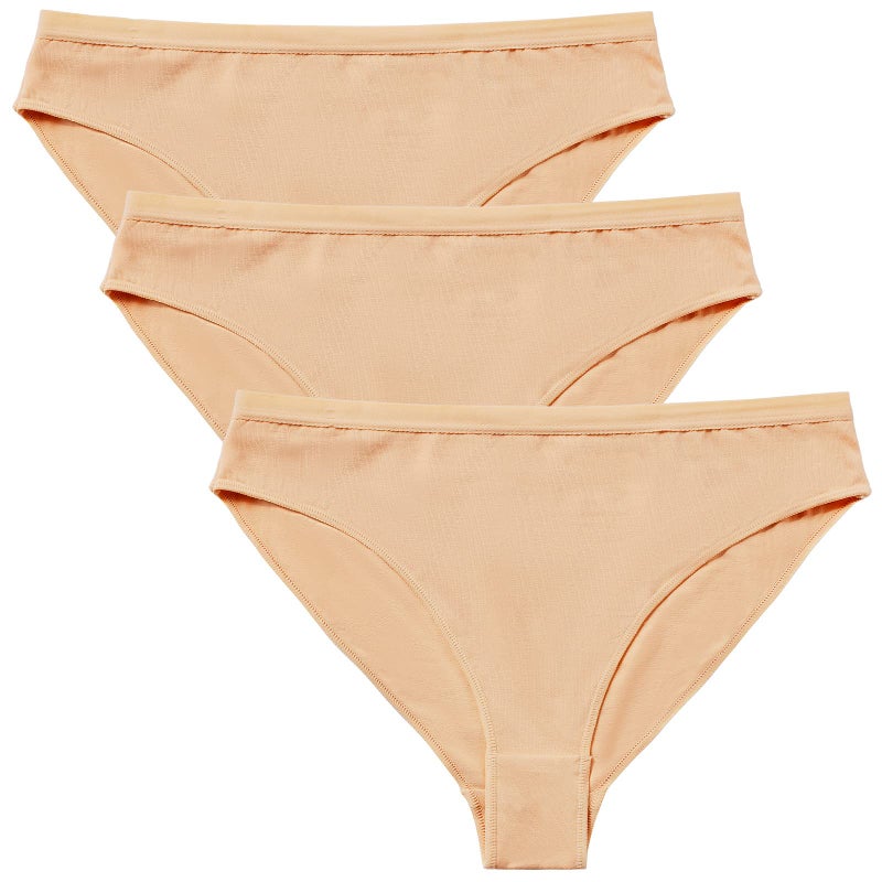 Sanstrong 3 Packs Ballet Underwear High Cut Gymnastics Seamless Dance Underpants Nude Briefs for Womens and Girls - Image 1