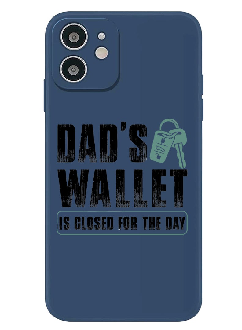 Theodor Protective Slim Fit Case Liquid Silicone Cover with Full Body Protection Anti-Scratch Shockproof Case For iPhone 12 Blue  - Dads wallet Black copy - Image 1