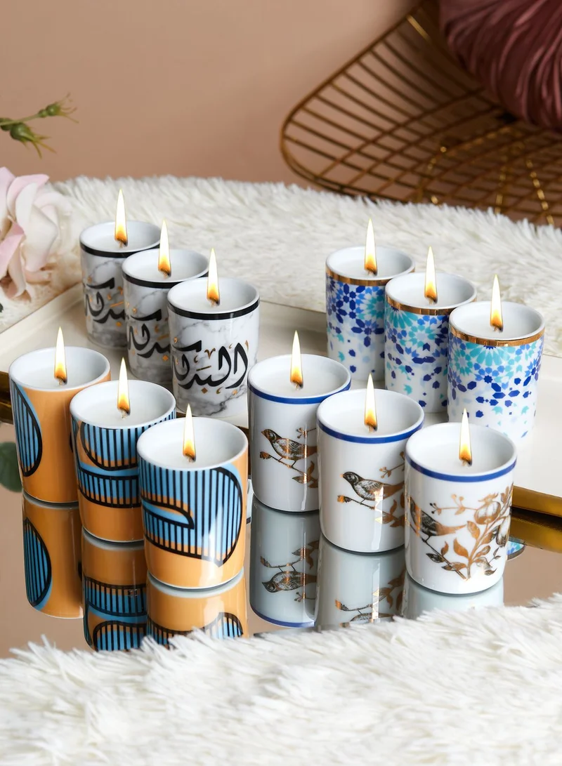 Silsal Set Of 12 Mix And Match  Mini Candles