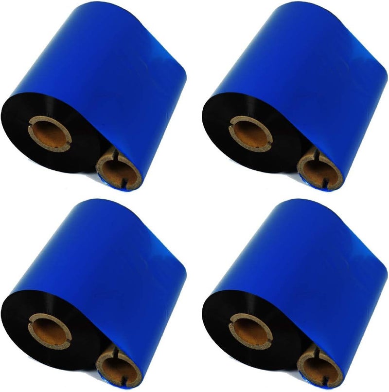 DEFMATE 4 Rolls 4.33" x 984' Thermal Transfer Ribbon - Premium Resin-Enhanced Wax Printer Ribbon 1inch core Ink Out for Zebra ZT410,ZT420,ZM400,Sato,Datamax,Citizen,Tsc,Tec, Printer - Image 1