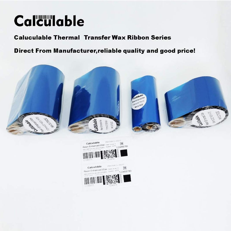 DEFMATE 4 Rolls 4.33" x 984' Thermal Transfer Ribbon - Premium Resin-Enhanced Wax Printer Ribbon 1inch core Ink Out for Zebra ZT410,ZT420,ZM400,Sato,Datamax,Citizen,Tsc,Tec, Printer - Image 5