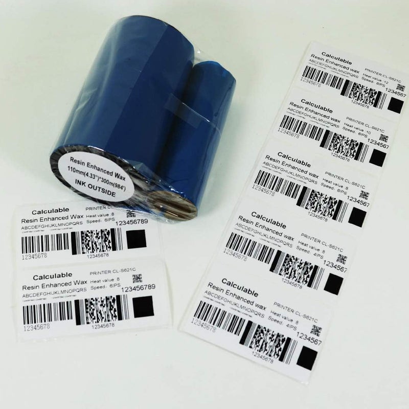 DEFMATE 4 Rolls 4.33" x 984' Thermal Transfer Ribbon - Premium Resin-Enhanced Wax Printer Ribbon 1inch core Ink Out for Zebra ZT410,ZT420,ZM400,Sato,Datamax,Citizen,Tsc,Tec, Printer - Image 4