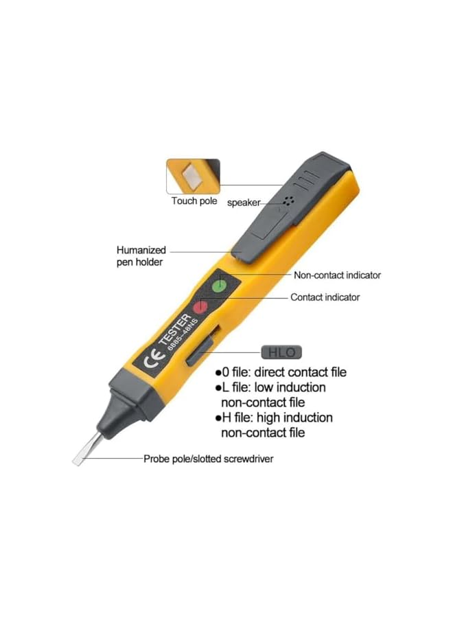 PROMASS promass Smart Non-contact Voltage Tester Pen AC/DC Wire Voltage Detector Circuit Tester Pencil Electric Indicator With Alarm Buzzer  - Image 1