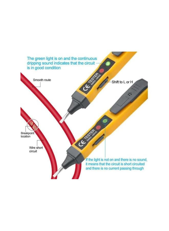PROMASS promass Smart Non-contact Voltage Tester Pen AC/DC Wire Voltage Detector Circuit Tester Pencil Electric Indicator With Alarm Buzzer  - Image 2