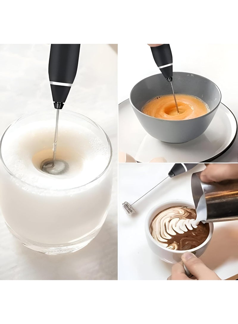مخفقة حليب كهربائية قابلة للشحن USB بثلاث سرعات – مضرب حليب يدوي لصنع رغوة القهوة والكابتشينو واللاتيه والشوكولاتة الساخنة - Image 3