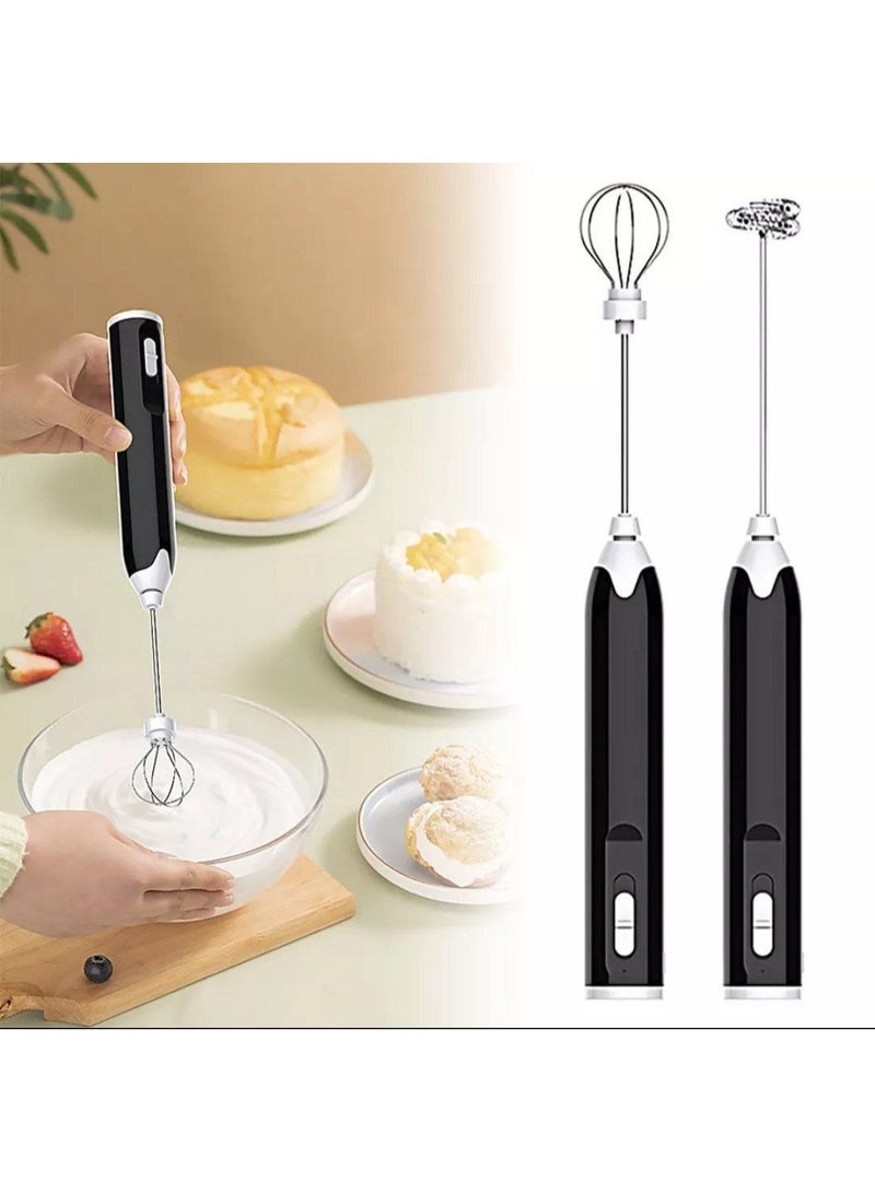 مخفقة حليب كهربائية قابلة للشحن USB بثلاث سرعات – مضرب حليب يدوي لصنع رغوة القهوة والكابتشينو واللاتيه والشوكولاتة الساخنة - Image 1