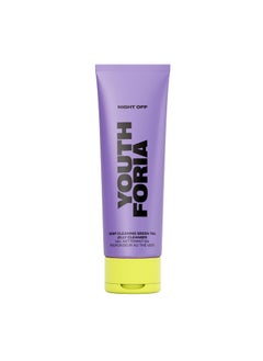 Youthforia Night Off Face Wash Gentle Cleanser for Soft Clear Skin Green Tea Leaves Exfoliate for Effective Makeup Removal Vegan  CrueltyFree