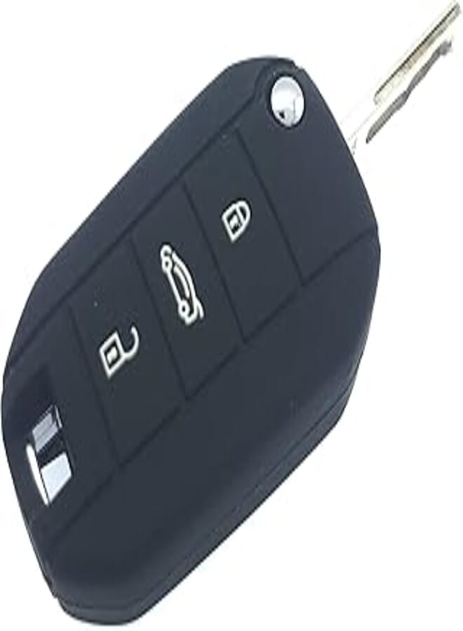 Protex High Quality Silicone 3 Button Protector Case Peugeot (Black)