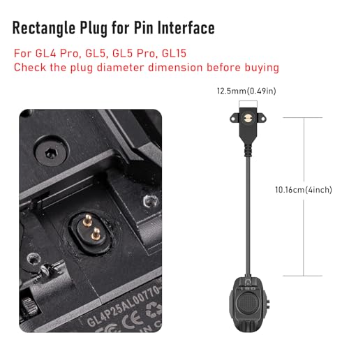 RovyVon GS1 Tape Switch 4 Cable Length Compatible with PinPlug Remote Pressure Switch for GL4 Pro GL5 GL5 Pro GL15 fit 1913 Rails - Image 3