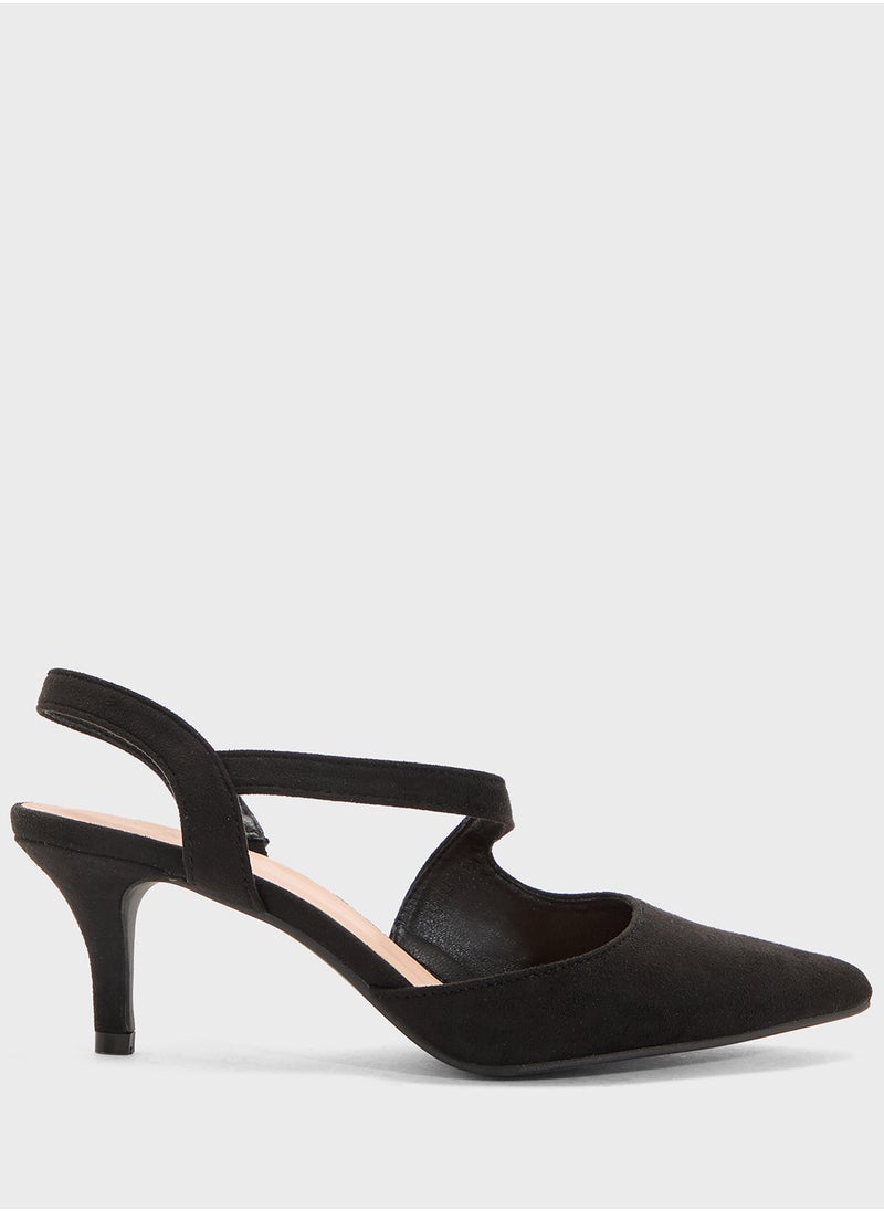 Spot-On Mid Heel Slingback Pump  - Image 1