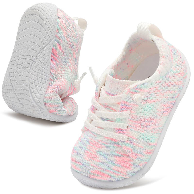 LeIsfIt Toddler Barefoot Shoes for Boys & Girls Slip-On Walking Shoes Breathable & Lightweight Sneakers Casual School Shoe Colorful 4-5 Toddler - Image 1