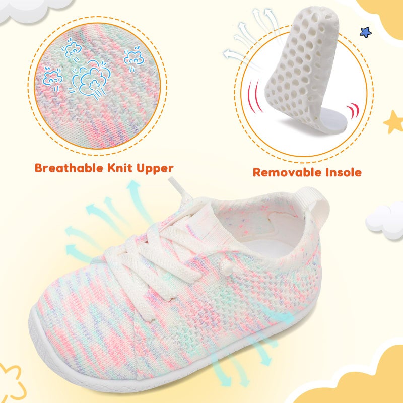 LeIsfIt Toddler Barefoot Shoes for Boys & Girls Slip-On Walking Shoes Breathable & Lightweight Sneakers Casual School Shoe Colorful 4-5 Toddler - Image 4