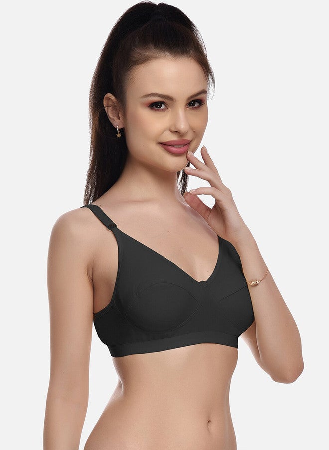 FIMS حزمة من 2 صدرية نسائية باللون الأسود والبيج القطني غير المدعوم - Image 3