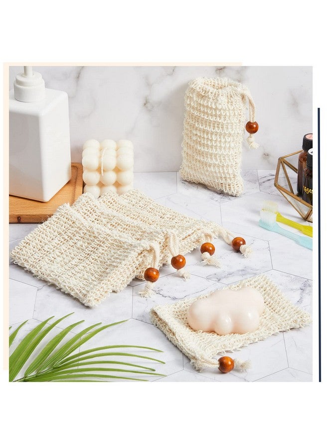 Cunhill Cunhill Soap Saver Bag Sisal Soap Bag Exfoliating Soap Pouch with Drawstring Bar Soap Bag with Wooden Bead Foaming and Drying Soap Exfoliating Net Soap Saver for Bath and Shower(40 Pack) - Image 5