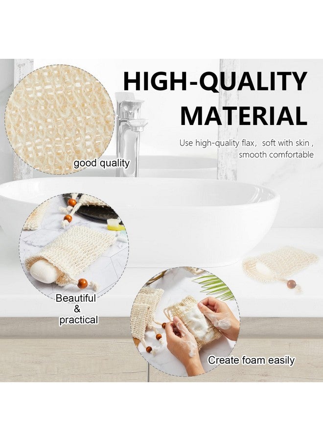 Cunhill Cunhill Soap Saver Bag Sisal Soap Bag Exfoliating Soap Pouch with Drawstring Bar Soap Bag with Wooden Bead Foaming and Drying Soap Exfoliating Net Soap Saver for Bath and Shower(40 Pack) - Image 3