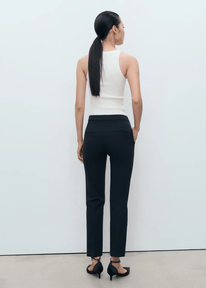 MANGO Straight mid-rise trousers