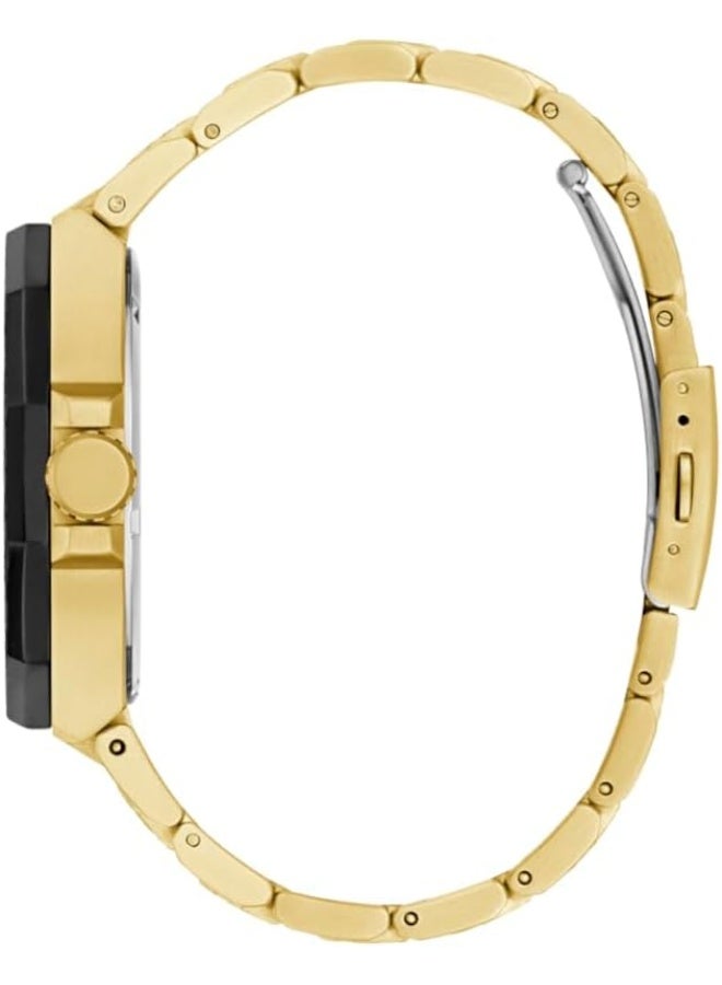 GUESS Men's 45mm Watch - Gold Tone Bracelet Black Dial Two-Tone Case - Image 2
