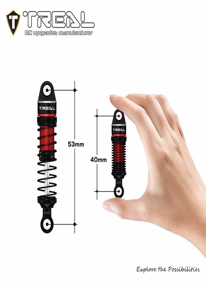 TREAL TRX4M Shocks 53MM Oil-Damper Threaded Shock Absorber Upgrades Compatible with Traxxas 1/18 TRX-4M TRX-4MT (Red) - Image 3