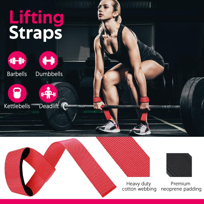 WALITO 7Pcs Barbell Pad Set for Hip Thrust - Squat Pad,Gym Accessories for Women with Bar Bad,Bench Press, with Gym Ankle Straps,Resistance Bands for Working Out,Lifting Strap,Carry Bag - Image 4