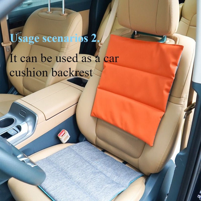 A Single Pet Cushion with Tech Fabric and Linen Texture Two Sides Use Dirt Hair Odor Resistant Bag Design Easy Carry Suitable for Pet Mattress Car Backrest Lake Blue Size L - Image 5