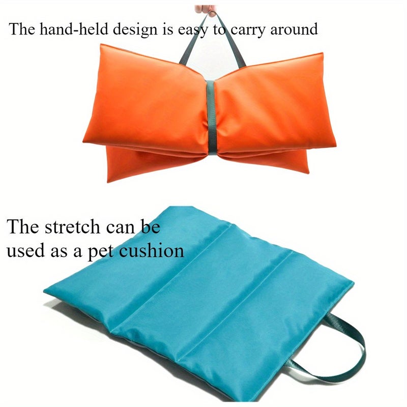 A Single Pet Cushion with Tech Fabric and Linen Texture Two Sides Use Dirt Hair Odor Resistant Bag Design Easy Carry Suitable for Pet Mattress Car Backrest Lake Blue Size L - Image 4