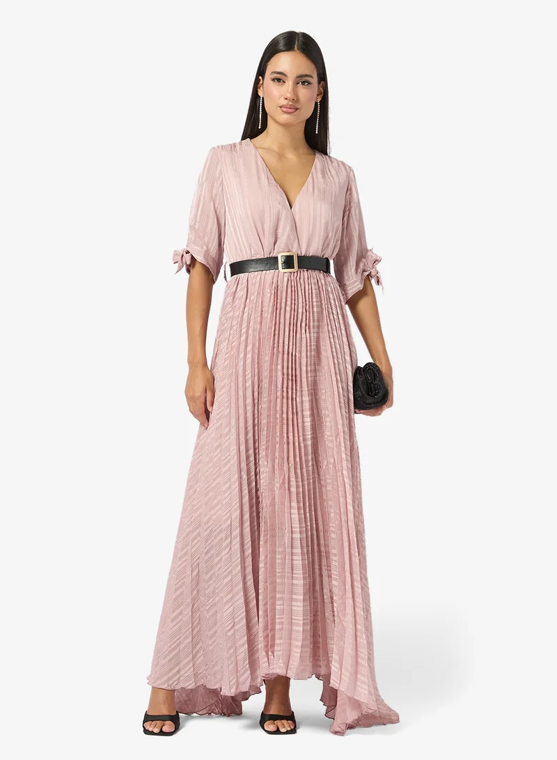 Khizana Pleated Sheer Dress