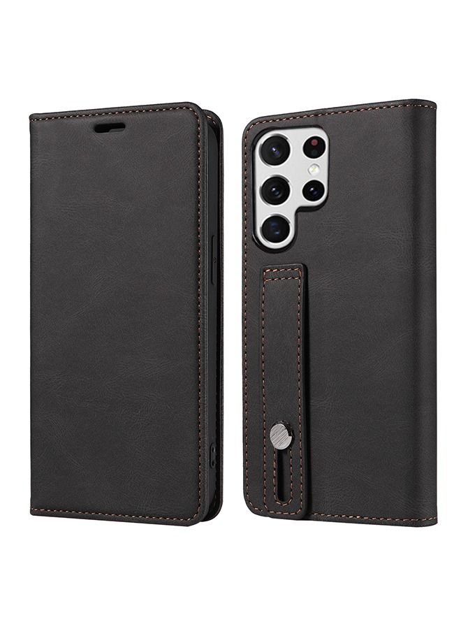 Samsung Galaxy S23 Ultra Case, PU Leather Wallet Phone Case with Card Holder, Flip Folio Case, Cover with Stand, Compatible with Samsung Galaxy S23 Ultra (Black) - Image 1