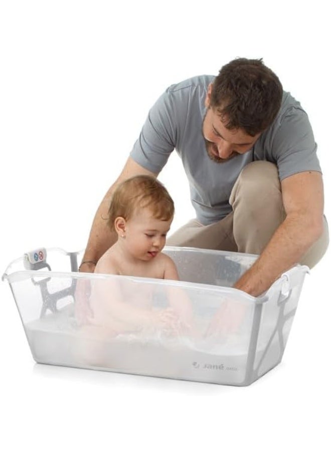 JANE حوض استحمام الأطفال القابل للطي من أواسي - مدمج، سهل الطي مع قاعدة متينة للاستحمام للمواليد والرضع (وردي) - Image 4