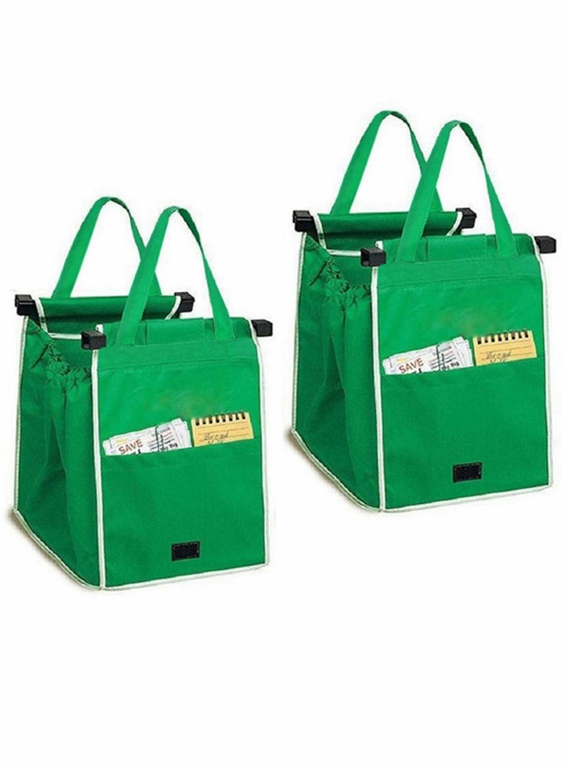 Excefore Reusable Shopping Bag, 2 Pcs Foldable Grocery Shopping Tote Bags with Handles - Image 1