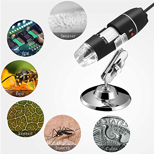 Tobo USB Microscope, 1600X Microscope Electron Microscope USB Camera Digital Microscope Video Camera 2MP 1600x1200 with 8 LED for Windows 2000/XP, Vista, 7/8/10 - TD-587IM-02 - Image 3