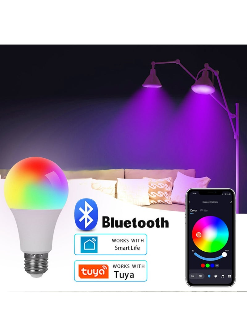YOUGE 2Pcs Smart Light Bulb, Multi Color Changing Dimmable Smart Wifi And Bluetooth Compatible With Alexa And Google Home Assistant(15W） - Image 2