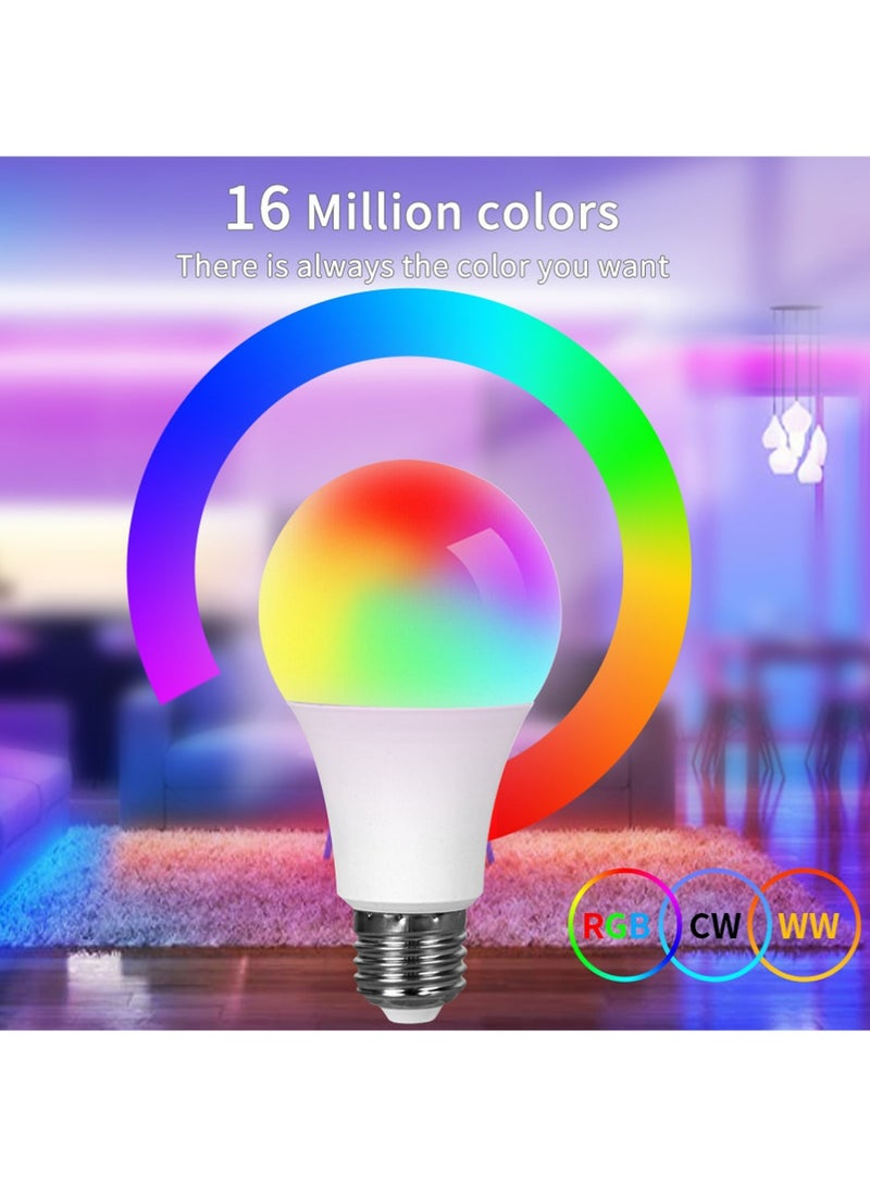 YOUGE 2Pcs Smart Light Bulb, Multi Color Changing Dimmable Smart Wifi And Bluetooth Compatible With Alexa And Google Home Assistant(15W） - Image 3