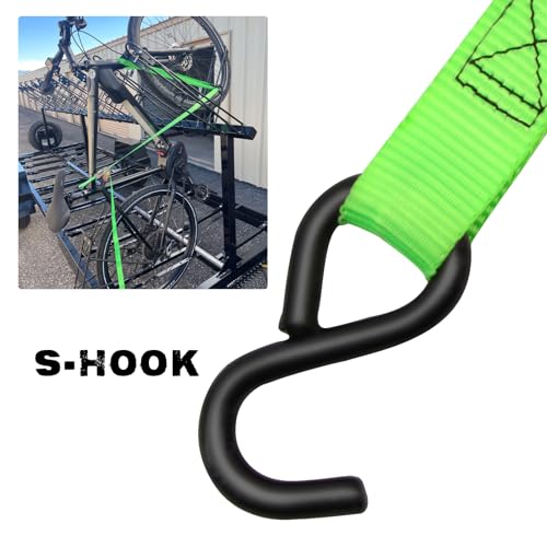 XSTRAP STANDARD Ratchet Tie Down Straps 4 Pk 10 Ft- 300 Lbs Load Cap- 900 Lbs Break Strength-Cargo Straps for UTV, ATV, Pickup,Truck, Moving Appliances, Lawn Equipment, Neon Green - Image 3