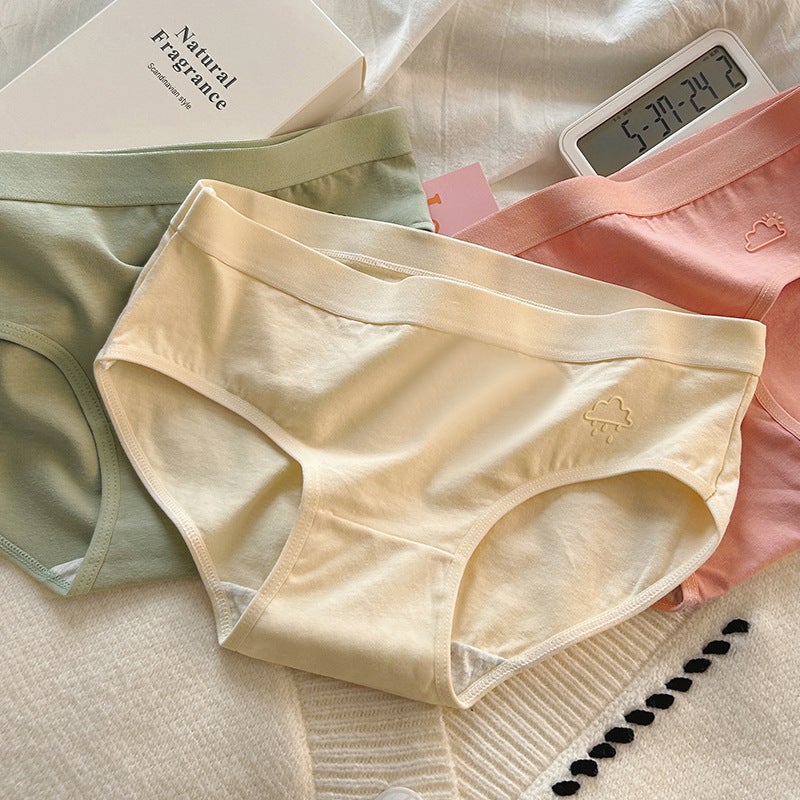 Ladies Cotton Briefs Mid-Waist Seamless Panties Apricot  - Image 2