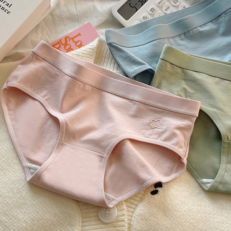 Ladies Cotton Briefs Mid-Waist Seamless Panties Apricot  - Image 1